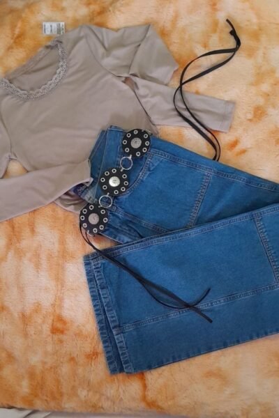 Jean wide leg tiro alto