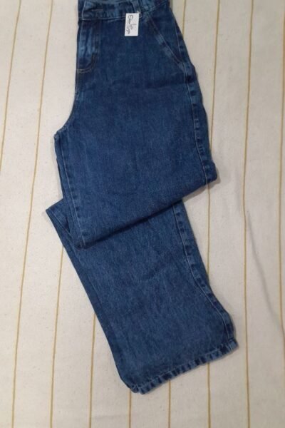 Jean mom   Color azul nevado