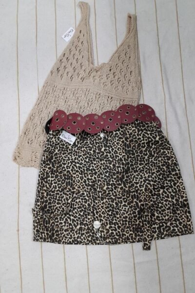 Mini de gabardina  Cargo animal print