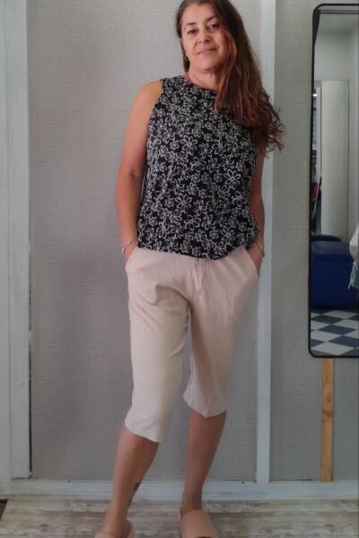 Capri de lino spandex