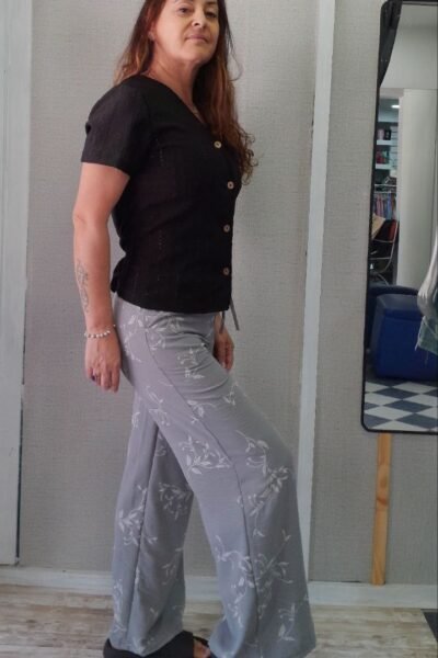 Pantalon palazo Lino cey bordado